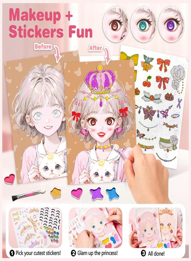 ZHOC Art Craft Activity for Kids, Paper Craft Kits - Paper Makeup DIY Girls Toy Kit with Diamond Painting & Princess Dress Up Set, Christmas Gifts Ideal Birthday Party Gift for Girls Ages 4 5 6 7 8+ - Image 3